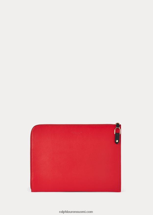 Ralph Lauren miehet welington vasikanahkainen vetoketjusalkku 0Z24ZR8999 punainen ja musta