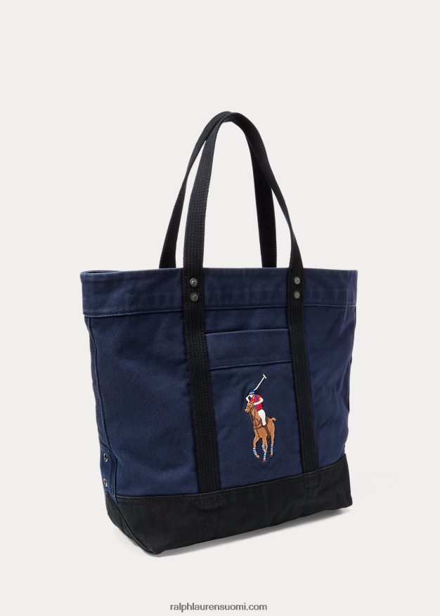 Ralph Lauren miehet iso ponikangaskassi 0Z24ZR2743 tummansininen/musta