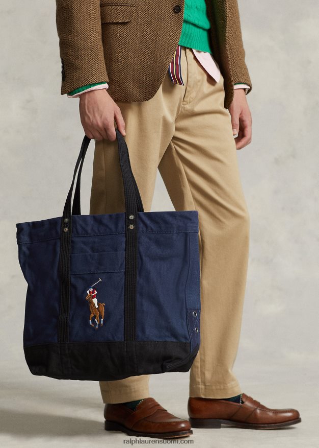 Ralph Lauren miehet iso ponikangaskassi 0Z24ZR2743 tummansininen/musta