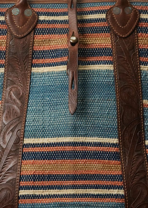 Ralph Lauren miehet käsinkudottu jacquard-laukku 0Z24ZR2226 indigo multi/ruskea