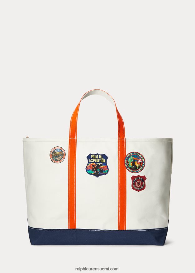 Ralph Lauren miehet logo-patch canvas-laukku 0Z24ZR2406 kannenpesuaine valkoinen