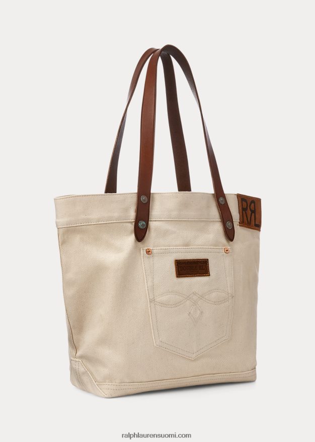 Ralph Lauren miehet nahkaverhoiltu twill-laukku 0Z24ZR5147 greige