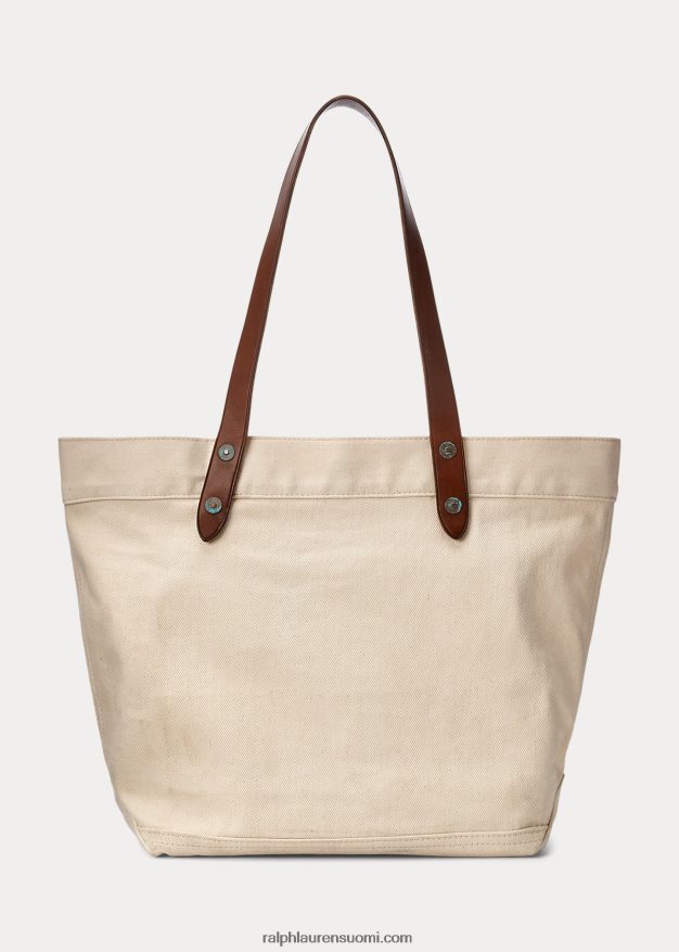 Ralph Lauren miehet nahkaverhoiltu twill-laukku 0Z24ZR5147 greige