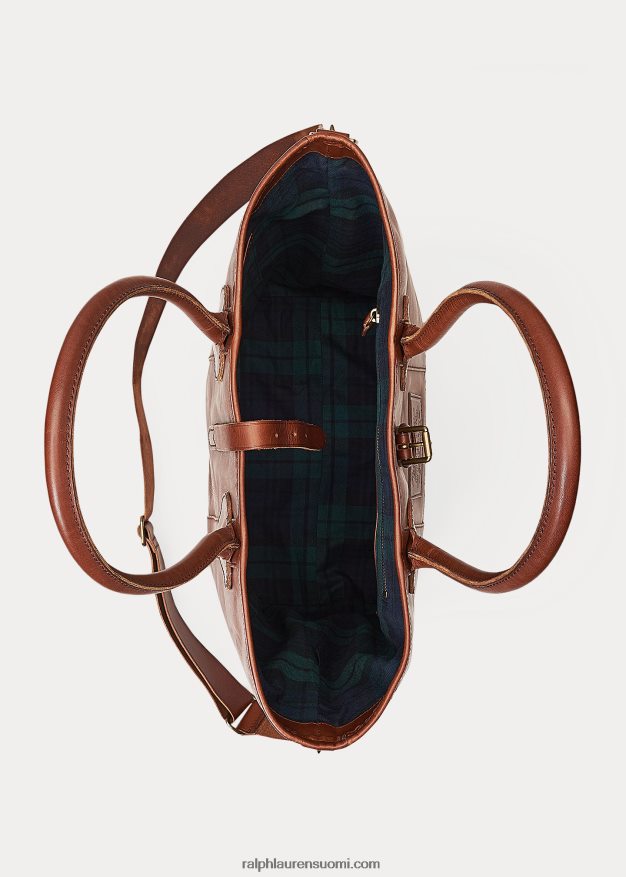 Ralph Lauren miehet perinnöllinen rullanahkainen laukku 0Z24ZR2338 satula