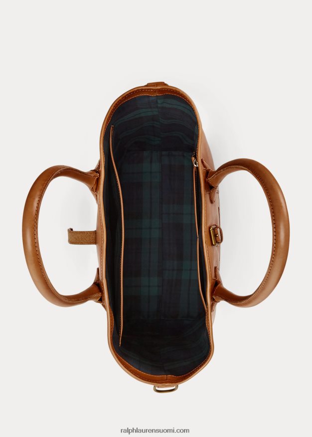 Ralph Lauren miehet perinnöllinen rullanahkainen laukku 0Z24ZR2339 rusketus