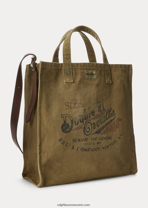 Ralph Lauren miehet puusepän kanvas-logolaukku 0Z24ZR8827 khaki