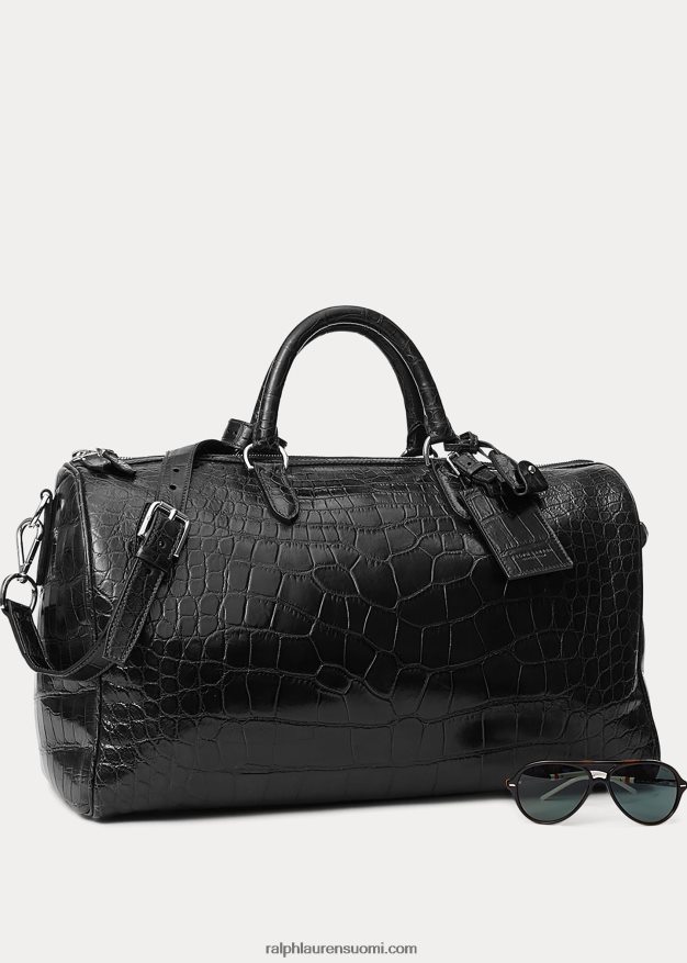 Ralph Lauren miehet alligaattori boston laukku 0Z24ZR9011 musta