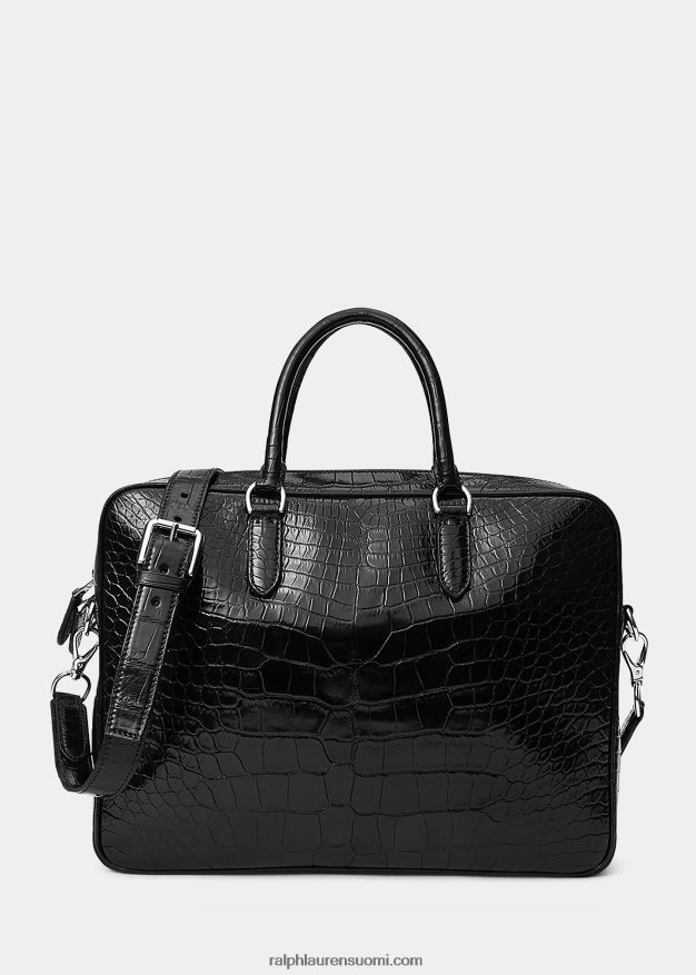 Ralph Lauren miehet alligaattorin työmatkalaukku 0Z24ZR9038 musta