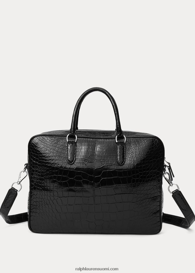Ralph Lauren miehet alligaattorin työmatkalaukku 0Z24ZR9038 musta