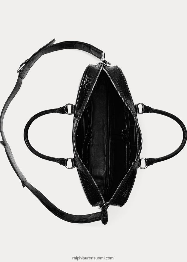 Ralph Lauren miehet alligaattorin työmatkalaukku 0Z24ZR9038 musta