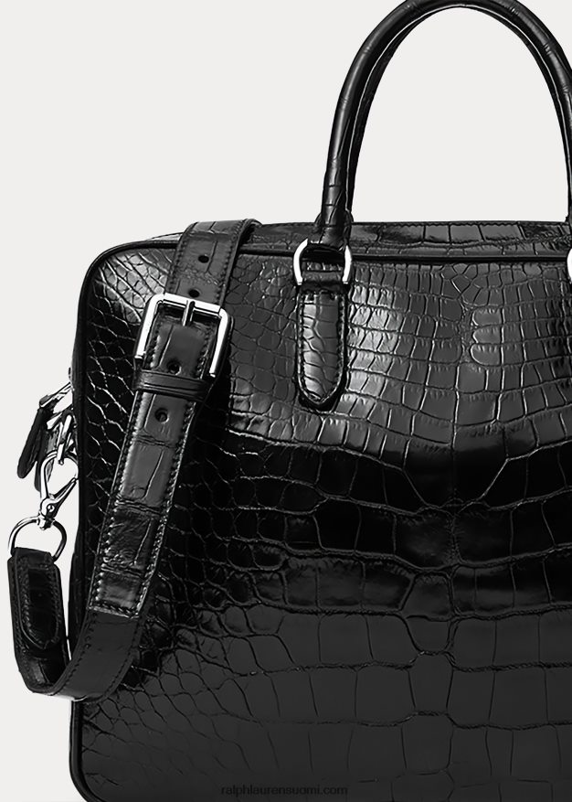 Ralph Lauren miehet alligaattorin työmatkalaukku 0Z24ZR9038 musta