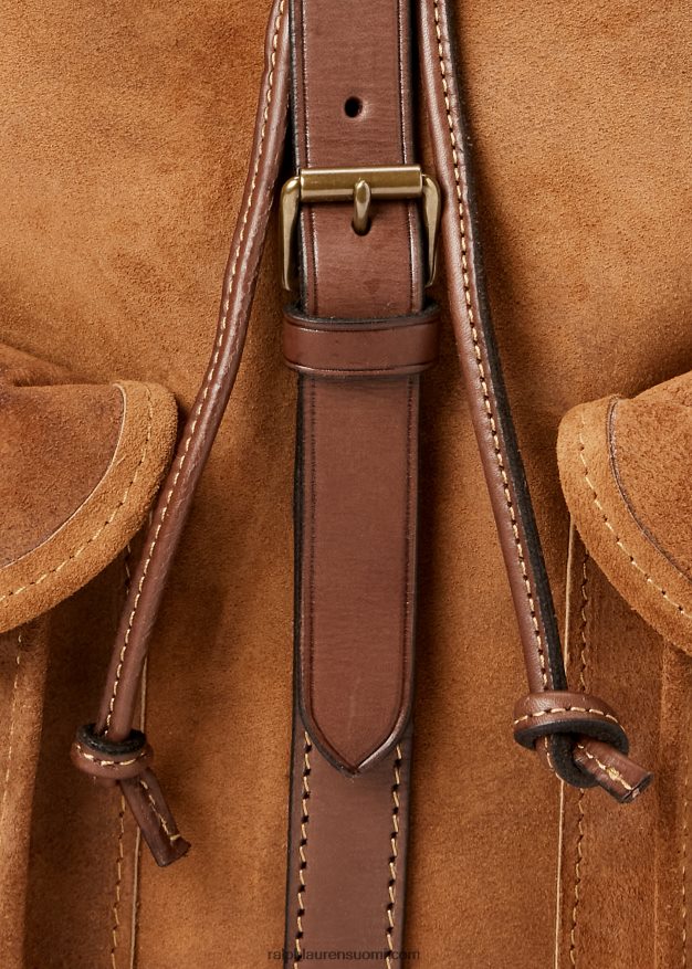 Ralph Lauren miehet karkea mokkanahkainen reppu 0Z24ZR5333 kevyt java