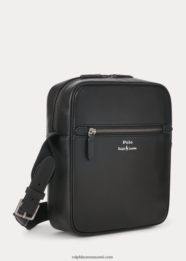 Ralph Lauren miehet nahkainen crossbody laukku 0Z24ZR2568 musta