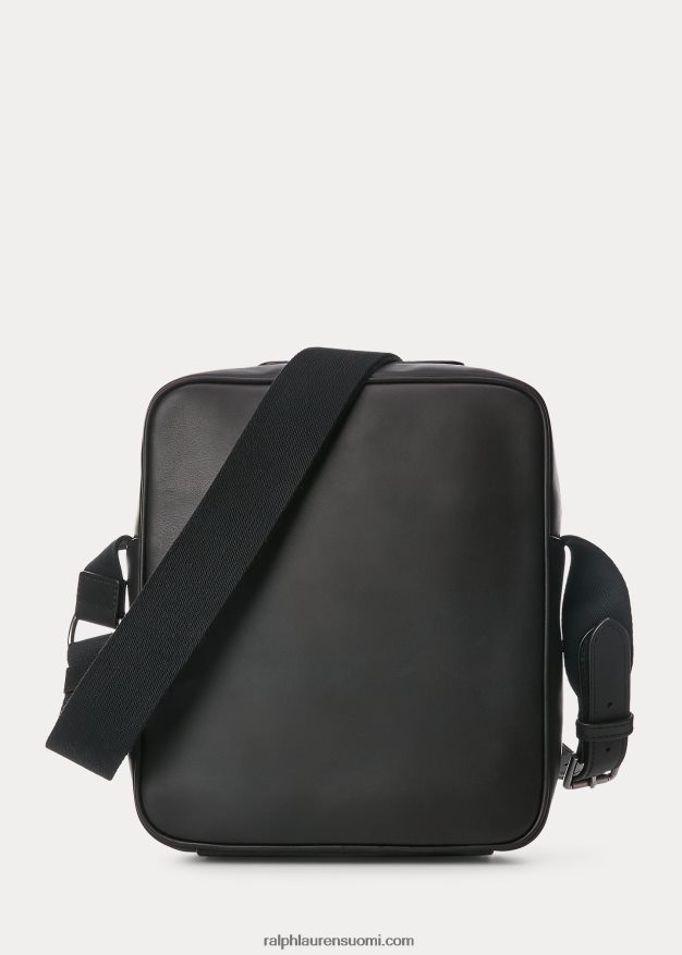 Ralph Lauren miehet nahkainen crossbody laukku 0Z24ZR2568 musta