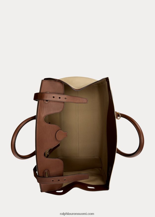 Ralph Lauren miehet nahkaverhoiltu kangaskassi 0Z24ZR8993 kreeta