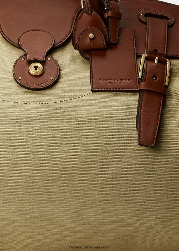 Ralph Lauren miehet nahkaverhoiltu kangaskassi 0Z24ZR8993 kreeta