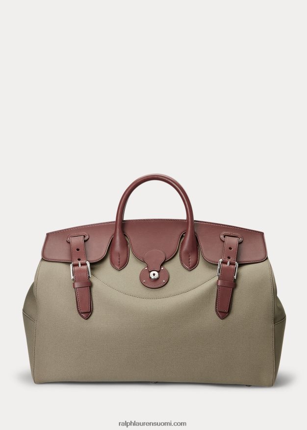 Ralph Lauren miehet nahkaverhoiltu kangaskassi 0Z24ZR9015 rusketus