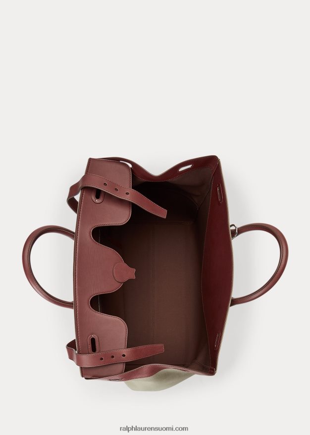 Ralph Lauren miehet nahkaverhoiltu kangaskassi 0Z24ZR9015 rusketus