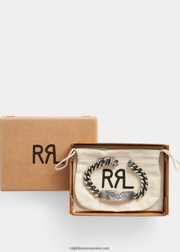 Ralph Lauren miehet käsintehty sterlinghopea id-rannekoru 0Z24ZR8883 hopea