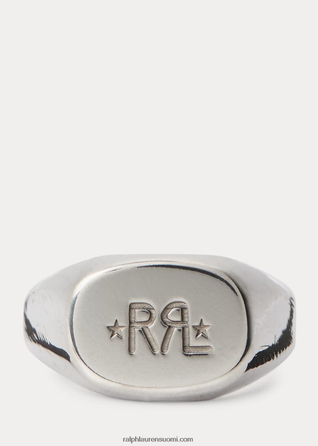 Ralph Lauren miehet käsintehty sterlinghopea sinettisormus 0Z24ZR8888 hopea