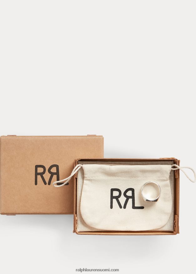 Ralph Lauren miehet käsintehty sterlinghopea sinettisormus 0Z24ZR8888 hopea