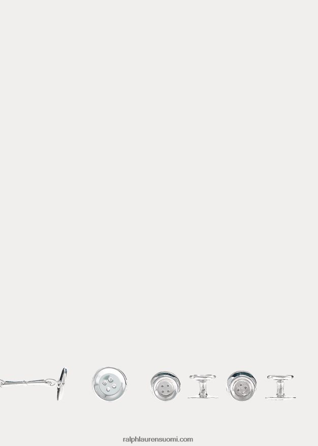 Ralph Lauren miehet kalvosinnapit ja nappisarja 0Z24ZR9039 hopea