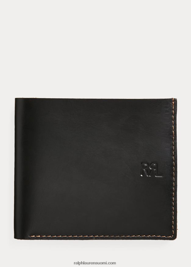 Ralph Lauren miehet nahkainen billfold 0Z24ZR8890 musta ruskean päälle