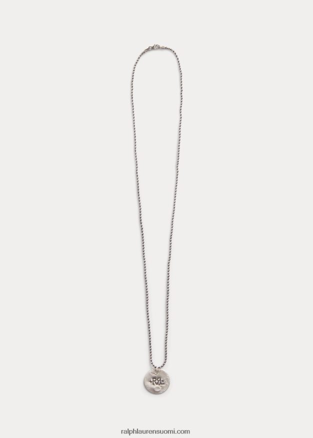 Ralph Lauren miehet sterlinghopea kaulakoru 0Z24ZR8878 hopea