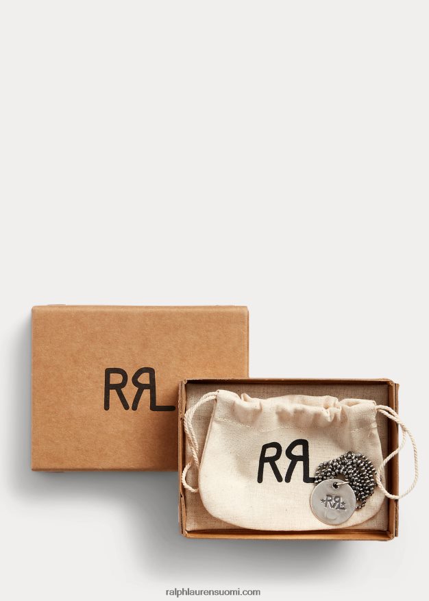 Ralph Lauren miehet sterlinghopea kaulakoru 0Z24ZR8878 hopea