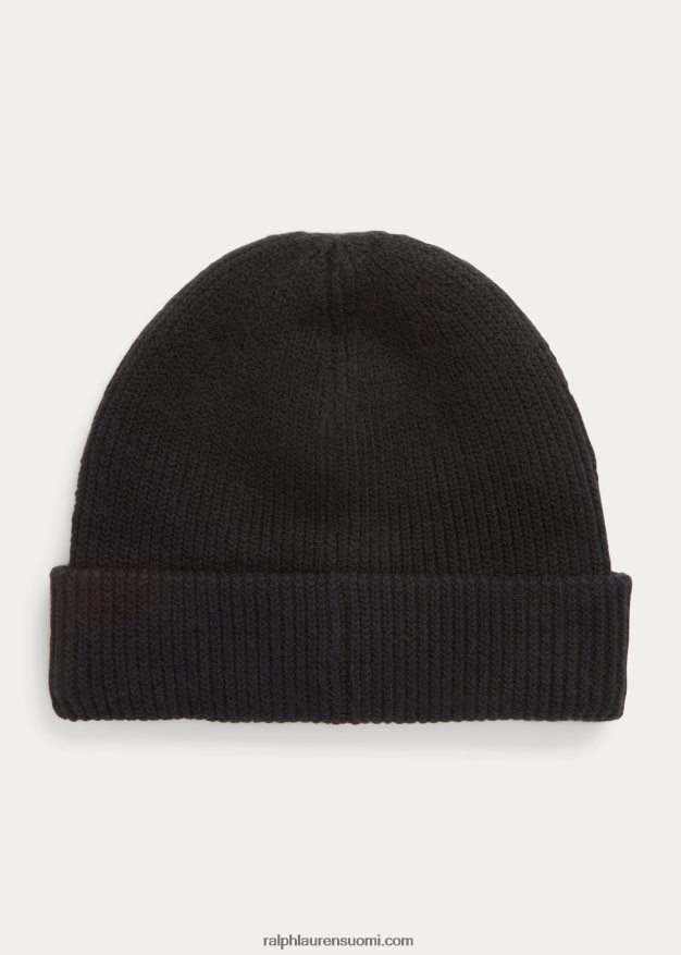 Ralph Lauren miehet ponin rib-neulottu pipo 0Z24ZR2445 musta