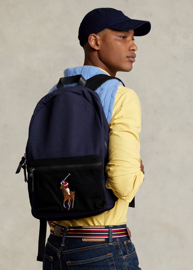 Ralph Lauren miehet canvas iso ponireppu 0Z24ZR2754 tummansininen/musta