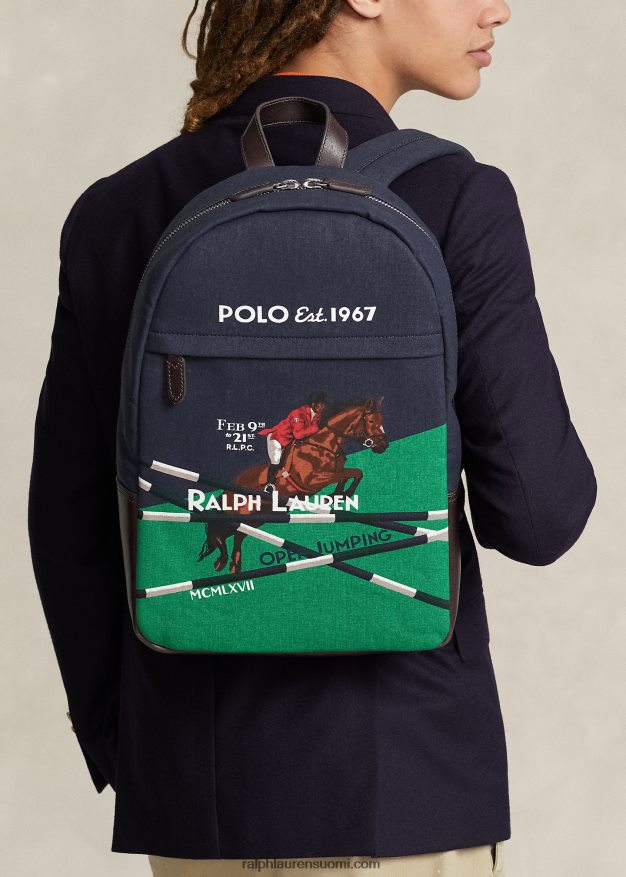Ralph Lauren miehet hevoskuvioinen kangasreppu 0Z24ZR2211 newportin laivasto