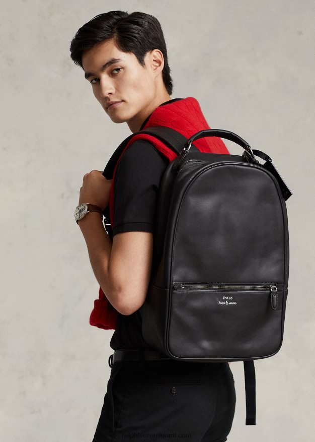 Ralph Lauren miehet nahkainen reppu 0Z24ZR2237 musta