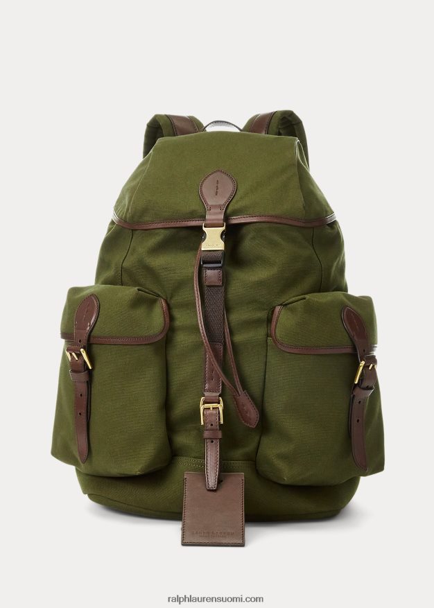 Ralph Lauren miehet nahkaverhoiltu kangasreppu 0Z24ZR2216 verde bottiglia