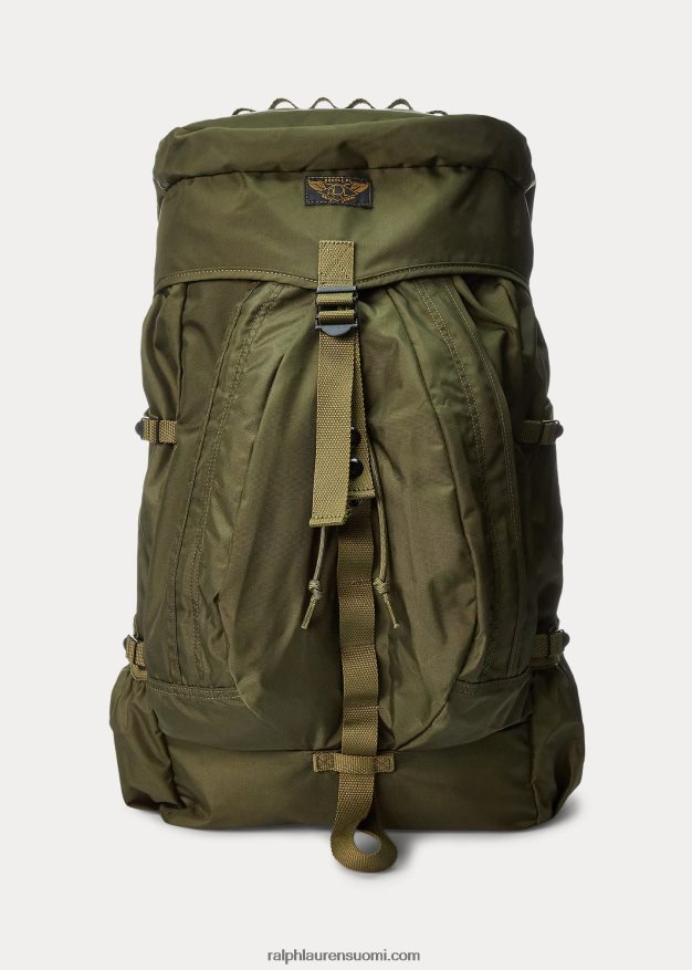 Ralph Lauren miehet nylon canvas -käyttöinen reppu 0Z24ZR8876 oliivinvihreä