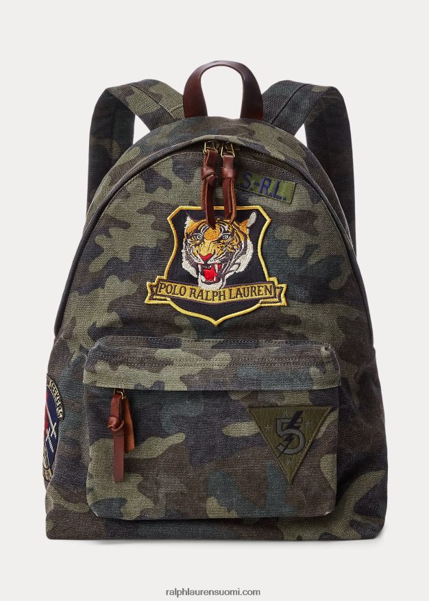 Ralph Lauren miehet tiger-patch-kangasreppu 0Z24ZR2547 camo