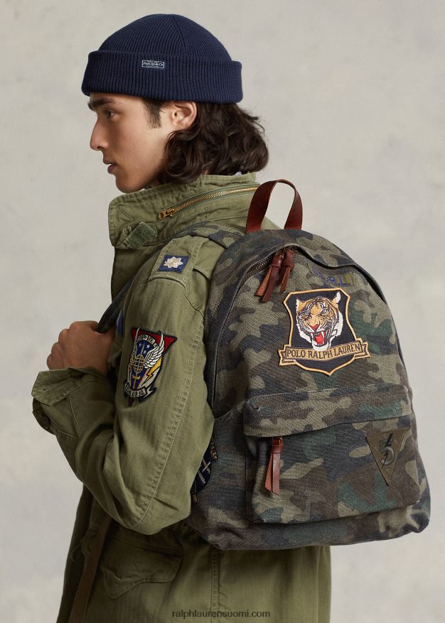 Ralph Lauren miehet tiger-patch-kangasreppu 0Z24ZR2547 camo