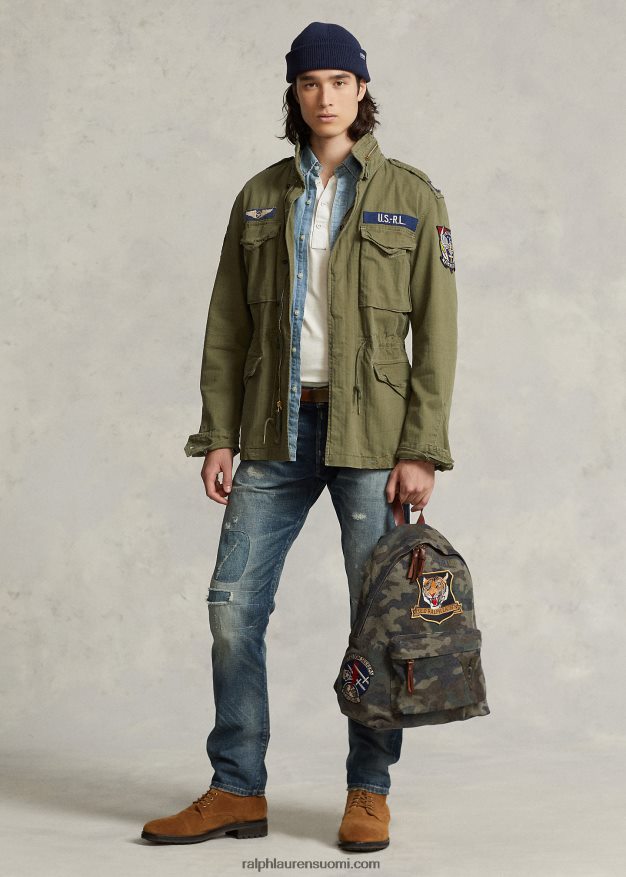 Ralph Lauren miehet tiger-patch-kangasreppu 0Z24ZR2547 camo