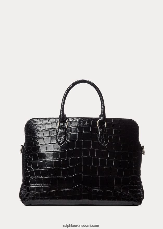 Ralph Lauren miehet Crocodile Voyager -salkku 0Z24ZR9016 musta