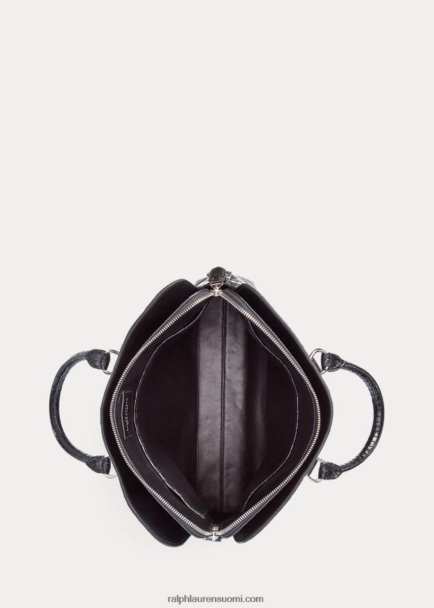 Ralph Lauren miehet Crocodile Voyager -salkku 0Z24ZR9016 musta