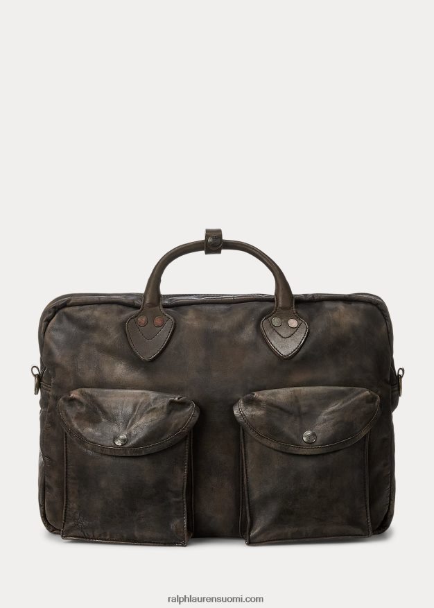 Ralph Lauren miehet nahkainen salkku 0Z24ZR8845 tumman ruskea