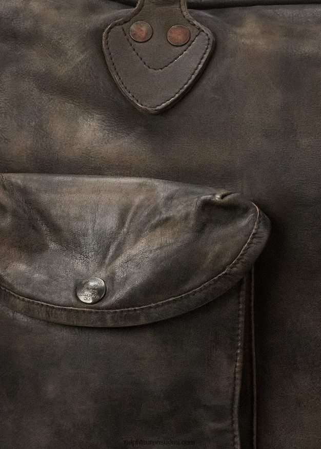 Ralph Lauren miehet nahkainen salkku 0Z24ZR8845 tumman ruskea