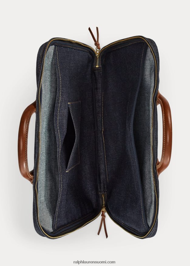 Ralph Lauren miehet nahkaverhoiltu farkkusalkku 0Z24ZR8859 indigo