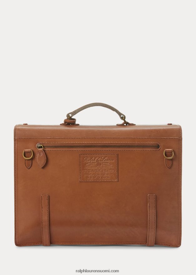 Ralph Lauren miehet perinnöllinen nahkainen salkku 0Z24ZR2215 rusketus