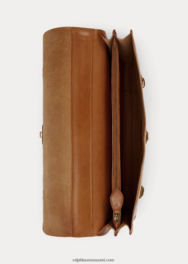 Ralph Lauren miehet perinnöllinen nahkainen salkku 0Z24ZR2215 rusketus