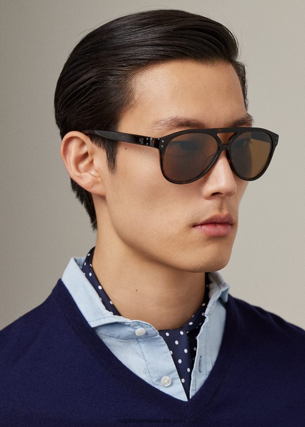 Ralph Lauren miehet autojen lentäjän aurinkolasit 0Z24ZR9065 ruskea havanna