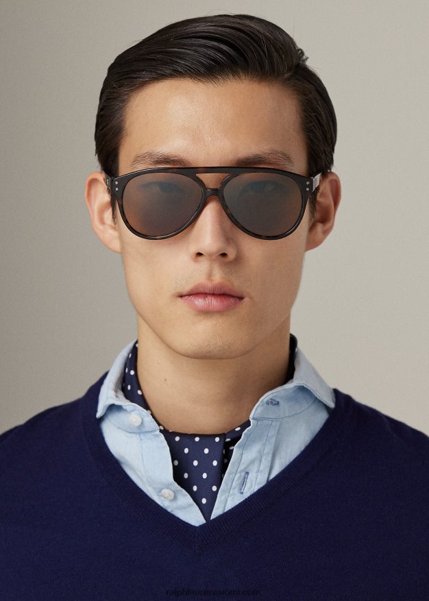 Ralph Lauren miehet autojen lentäjän aurinkolasit 0Z24ZR9065 ruskea havanna