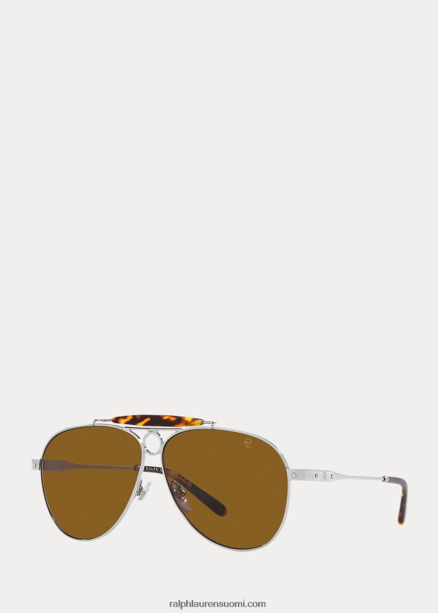 Ralph Lauren miehet autojen metalliset pilotti-aurinkolasit 0Z24ZR9057 hopea