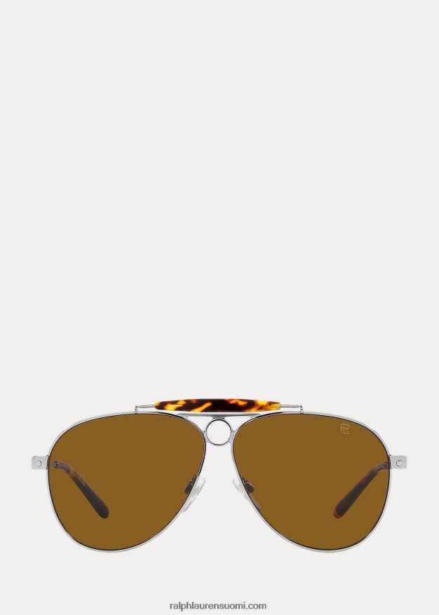 Ralph Lauren miehet autojen metalliset pilotti-aurinkolasit 0Z24ZR9057 hopea