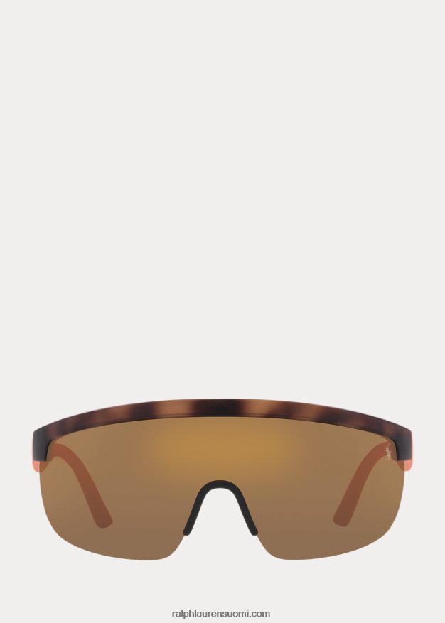 Ralph Lauren miehet polo sport shield aurinkolasit 0Z24ZR9059 mattaruskea havanna